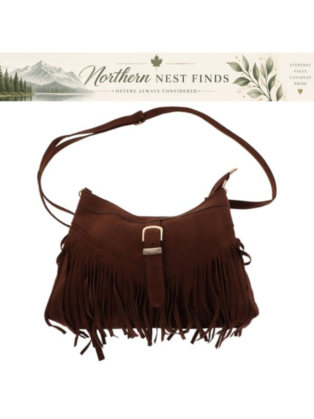 Boho Fringe Crossbody Bag Woven Ethnic Shoulder Handbag Travel Purse